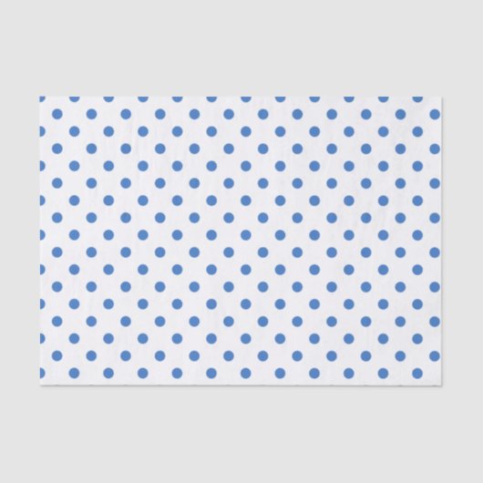 Cute Blue en White Polka Dot Tissuepapier (Voorkant)