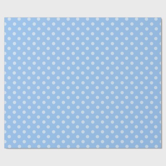 Cute Blue en White Polka Dots Cadeaupapier (Vlak)