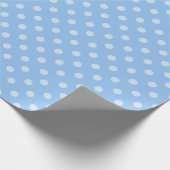 Cute Blue en White Polka Dots Cadeaupapier (Hoek)