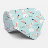 Cute Blue en White Rabbit Bunny Pattern Stropdas (Opgerold)