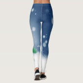 Cute Blue en White Snowman Leggins Leggings (Achterkant)