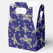 Cute Blue en Yellow Butterfly Illustrated Pattern Bedankdoosjes (Geopend)