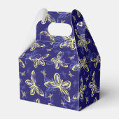 Cute Blue en Yellow Butterfly Illustrated Pattern Bedankdoosjes (Voorkant Zijde)