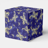 Cute Blue en Yellow Butterfly Illustrated Pattern Bedankdoosjes (Achterkant)