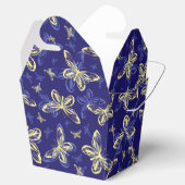 Cute Blue en Yellow Butterfly Illustrated Pattern Bedankdoosjes (Geopend)
