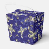 Cute Blue en Yellow Butterfly Illustrated Pattern Bedankdoosjes (Achterkant)