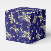 Cute Blue en Yellow Butterfly Illustrated Pattern Bedankdoosjes (Voorkant Zijde)