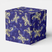 Cute Blue en Yellow Butterfly Illustrated Pattern Bedankdoosjes (Achterkant)