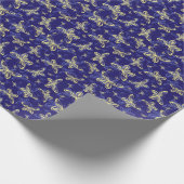 Cute Blue en Yellow Butterfly Illustrated Pattern Cadeaupapier (Hoek)