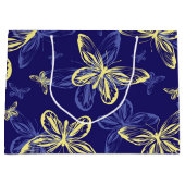 Cute Blue en Yellow Butterfly Illustrated Pattern Groot Cadeauzakje (Voorkant)