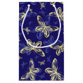 Cute Blue en Yellow Butterfly Illustrated Pattern Klein Cadeauzakje (Achterkant)