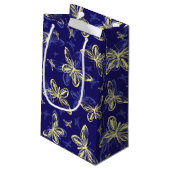 Cute Blue en Yellow Butterfly Illustrated Pattern Klein Cadeauzakje (Achterkant Gekanteld)