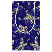 Cute Blue en Yellow Butterfly Illustrated Pattern Klein Cadeauzakje (Voorkant)