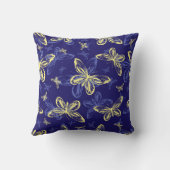 Cute Blue en Yellow Butterfly Illustrated Pattern Kussen (Achterkant)