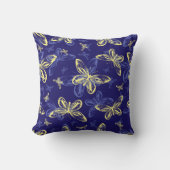 Cute Blue en Yellow Butterfly Illustrated Pattern Kussen (Voorkant)