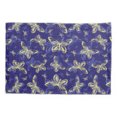 Cute Blue en Yellow Butterfly Illustrated Pattern Kussensloop (Achterkant-Links)