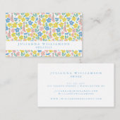 Cute Blue en Yellow Ditsy Floral Modern Visitekaartje (Voorkant / Achterkant)