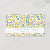 Cute Blue en Yellow Ditsy Floral Modern Visitekaartje (Voorkant)