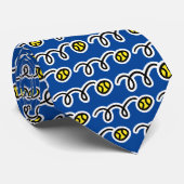 Cute blue en yellow tennis ball  stropdas (Opgerold)