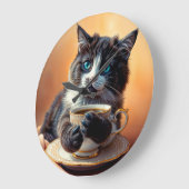 Cute Blue Eyed Kitten Grote Klok (Hoek)