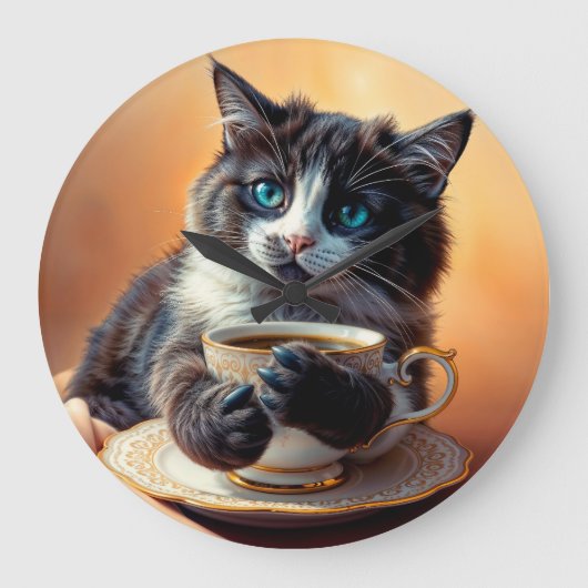 Cute Blue Eyed Kitten Grote Klok (Voorkant)