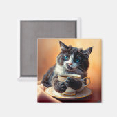 Cute Blue Eyed Kitten Magneet (Voorkant / Achterkant)