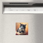 Cute Blue Eyed Kitten Magneet (Insitu (Vaatwasser))