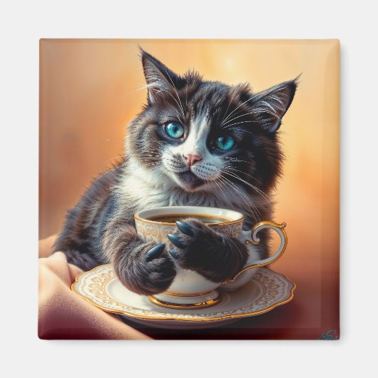 Cute Blue Eyed Kitten Magneet (Voorkant)