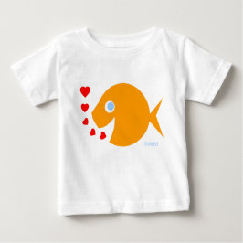 Cute Blue Eyes Baby Goldfish Cartoon and Kisses