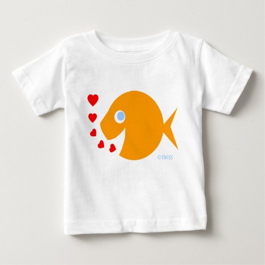 Cute Blue Eyes Baby Goldfish Cartoon and Kisses (Voorkant)