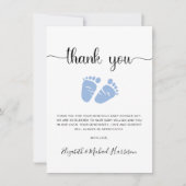 Cute Blue Feet Baby Boy Shower Bedankt voor je cre Kaart (Voorkant)