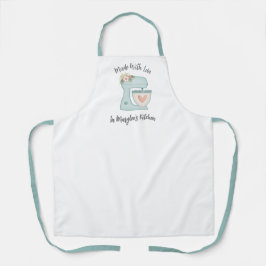 Cute Blue Floral Bakery Cake Mixer Apron Schort