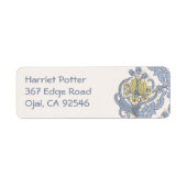  Cute Blue Floral-behangsel Etiket (Voorkant)