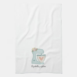 Cute Blue Floral Cake Mixer Bakery Chef Theedoek