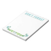 Cute Blue Floral DON'T VERGEET Notitieblok (Linkerzijde)