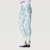 Cute Blue Floral Lace Simple Leggings (Links)
