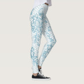 Cute Blue Floral Lace Simple Leggings (Rechts)