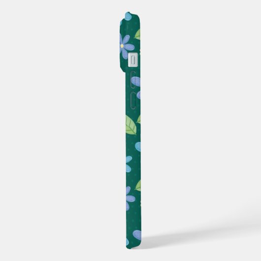 Cute Blue Floral Seamless Pattern iPhone Hoesje (Linkerkant)