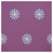 Cute Blue Flowers Pattern on Grape Paars Stof (Swatch)