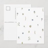 Cute Blue Flowers Spring Floral Card. Briefkaart (Voorkant / Achterkant)