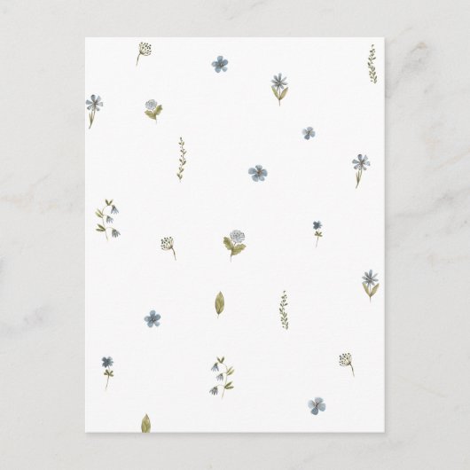 Cute Blue Flowers Spring Floral Card. Briefkaart (Voorkant)