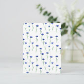 Cute Blue Flowers Spring Floral Card. Briefkaart (Staand voorkant)