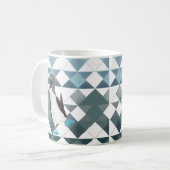 Cute Blue-footed Booby-Bird op Geometric Pattern Koffiemok (Voorkant links)