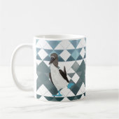 Cute Blue-footed Booby-Bird op Geometric Pattern Koffiemok (Links)