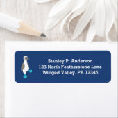 Cute Blue-Footed Booby Bird Return Address Labels (Insitu)