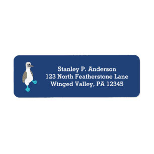Cute Blue-Footed Booby Bird Return Address Labels