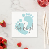 Cute Blue Footprint Baby shower Servet (Insitu)
