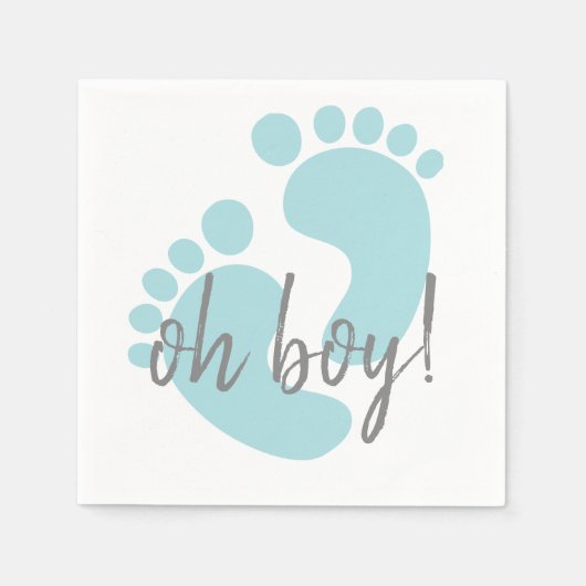 Cute Blue Footprint Baby shower Servet (Voorkant)