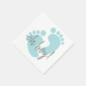 Cute Blue Footprint Baby shower Servet (Hoek)