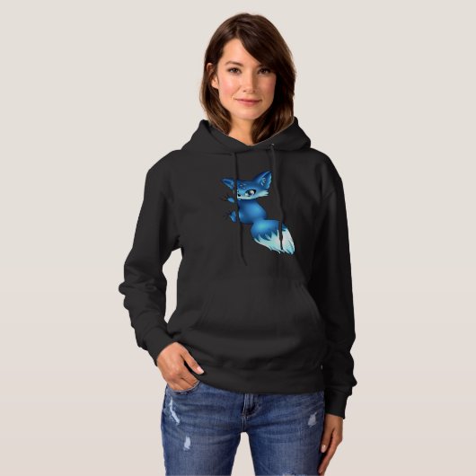 Cute Blue Fox,   Animals Hoodie (Voorkant volledig)